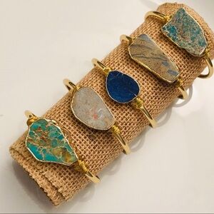 Raw Jasper Sea Sediment 14K Gold Bracelet 5⭐️